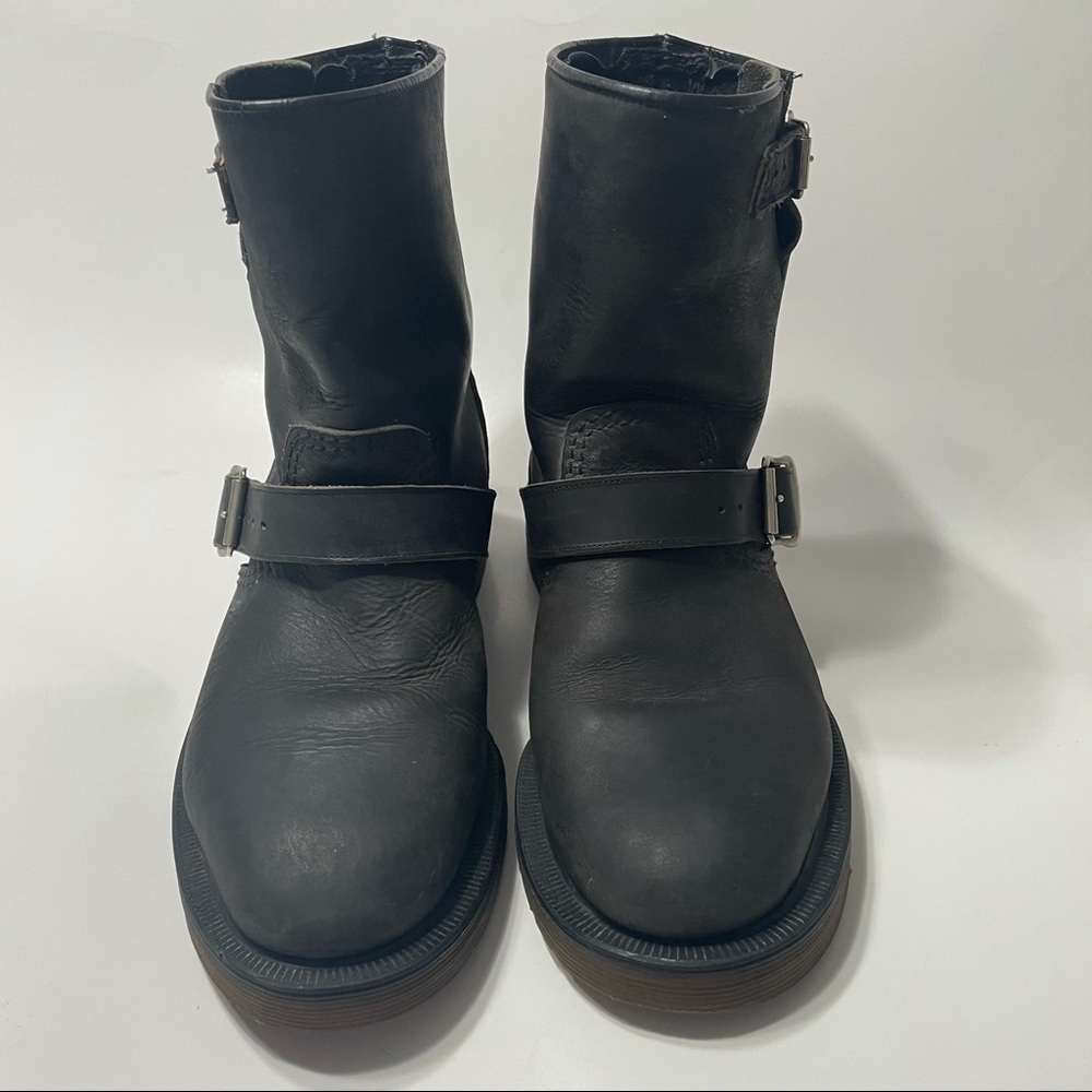 Rare Vintage Dr. Martens Motorcycle Boots Buckles Made in England 5 Black - Picture 2 of 15